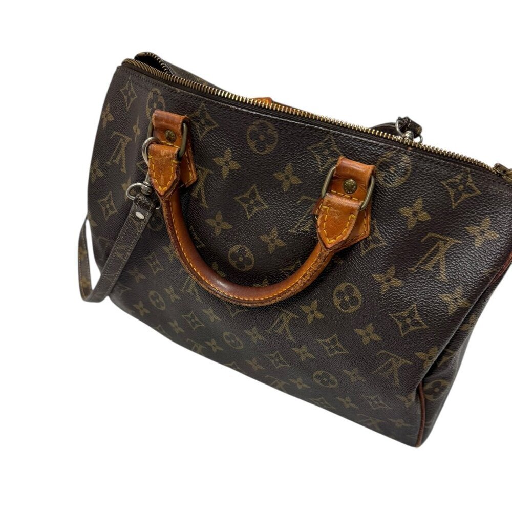 Louis Vuitton Monogram Speedy Bandoulière 25 Brown Canvas Satchel Bag